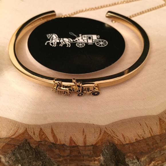 COACH CUFF Horse and Carriage doble chain 🆕 - Picture 4 of 9